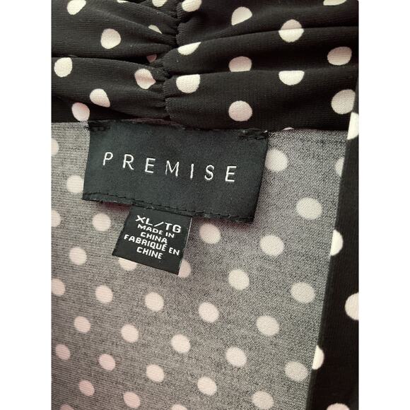 Copied - Premise Black & White Polka Dot Blouse XL - Picture 3 of 5